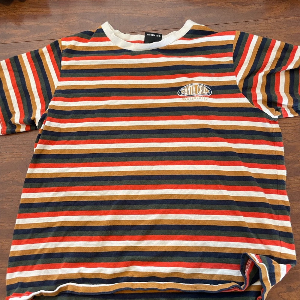Santa Cruz striped skate shirt